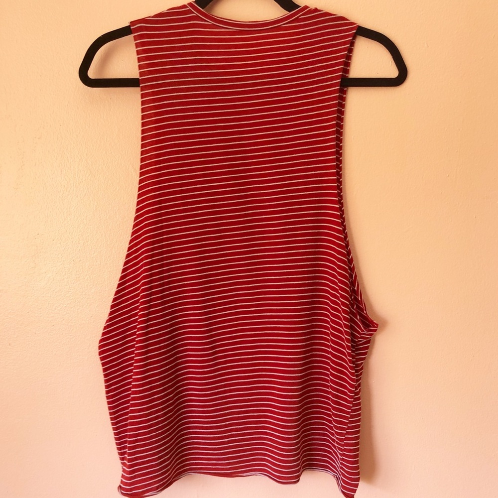 Brandy Melville by John Galt Red Stripe Muscle Tee - Picture 4 of 4